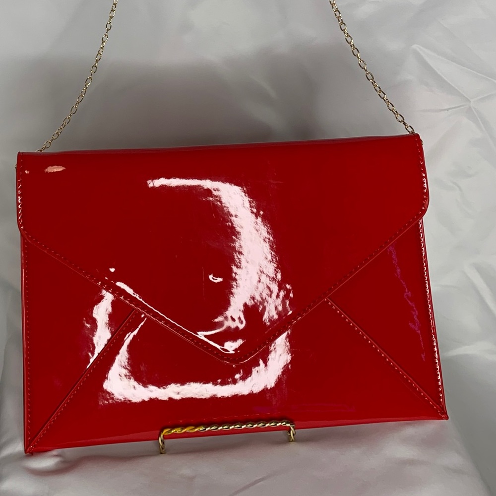 Red oversized clutch